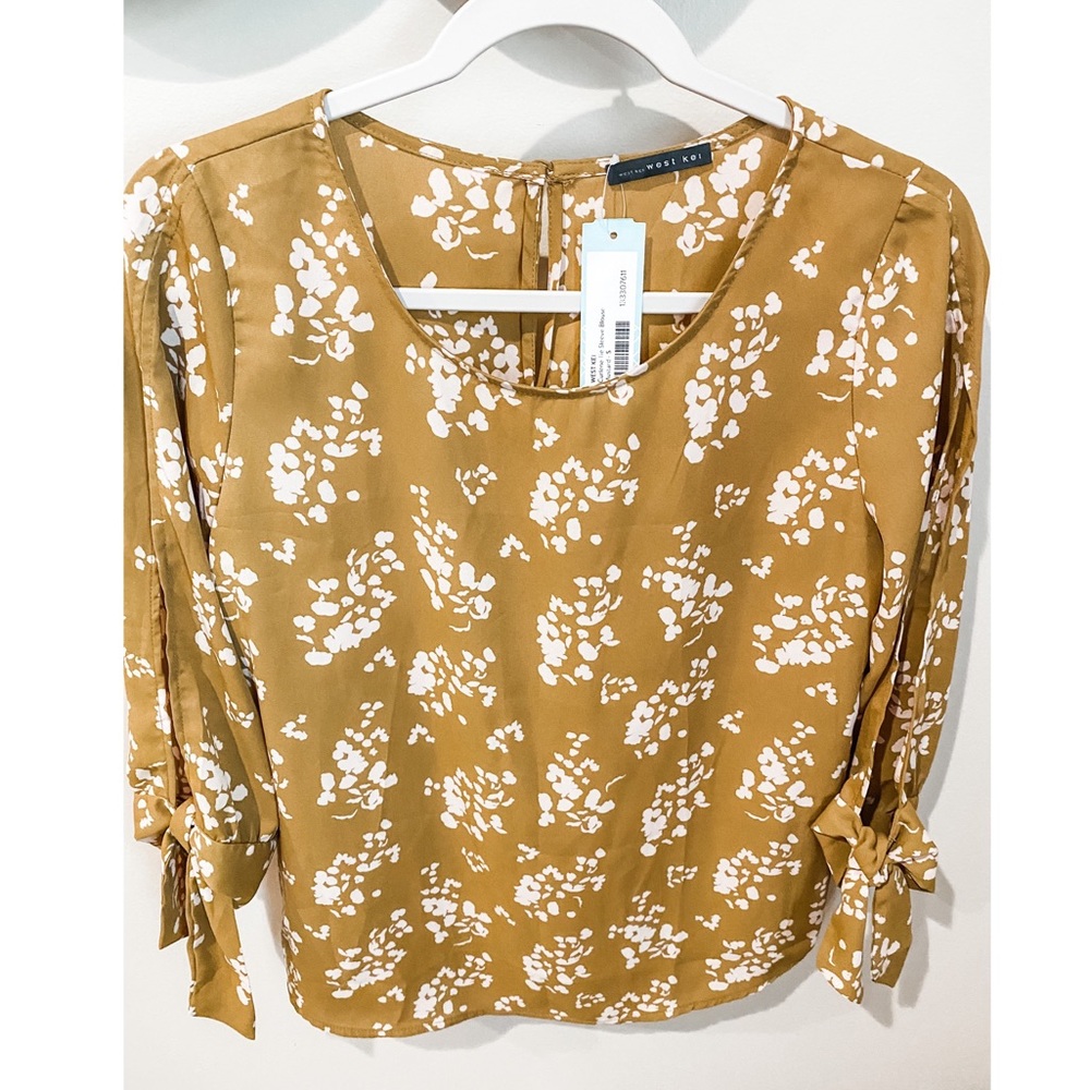 West Kei - Curlene  Tie Sleeve Blouse - Size Small